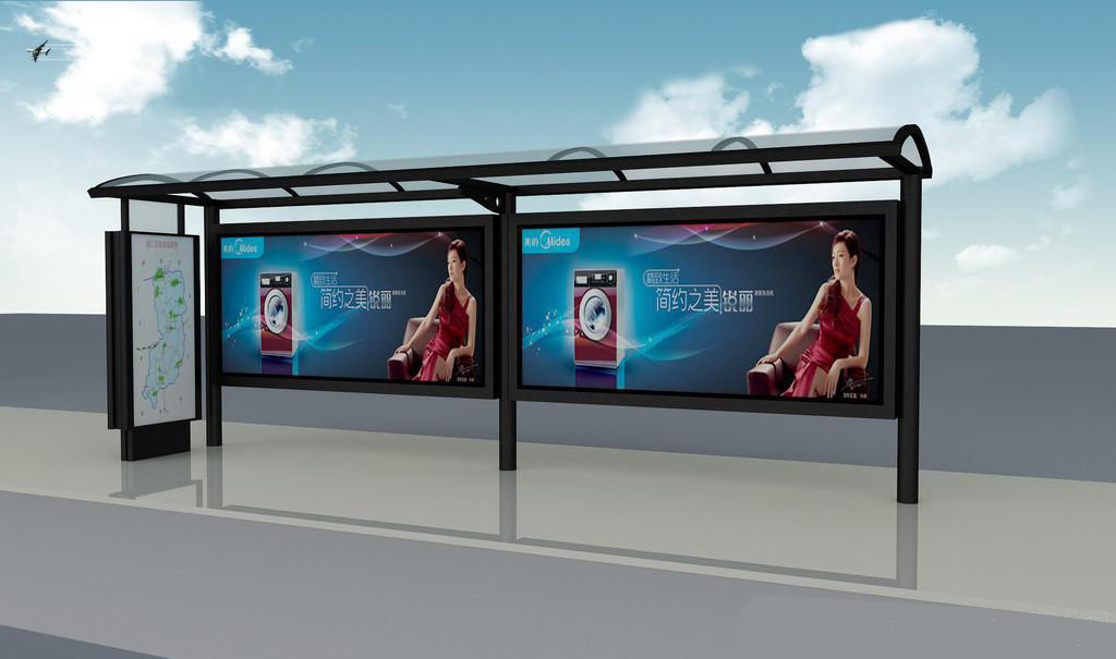 仿古公交候車亭 歲月長(zhǎng)河中的城市宣傳新地標(biāo)